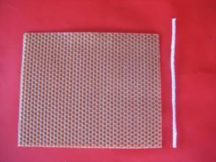 placa de cera de abelha e pavio