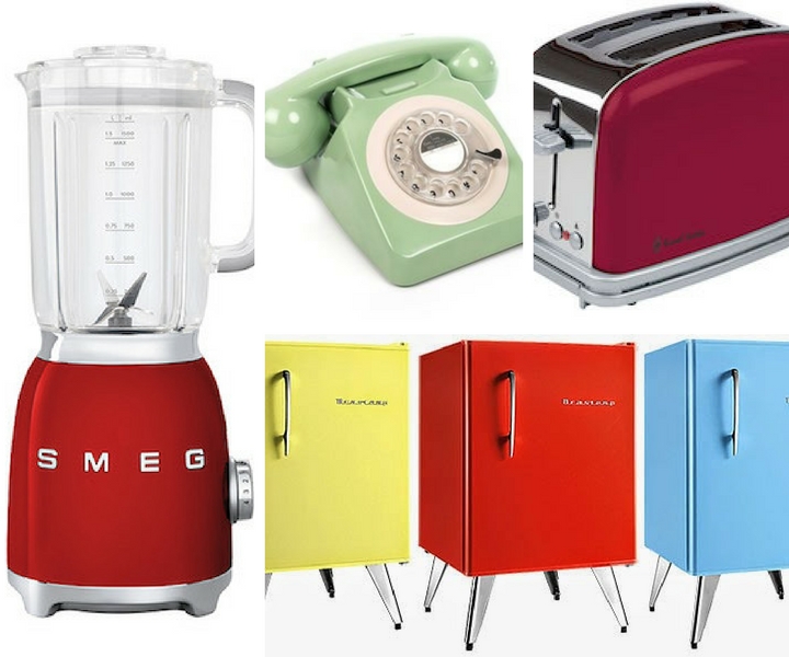 vários eletros estilo retro