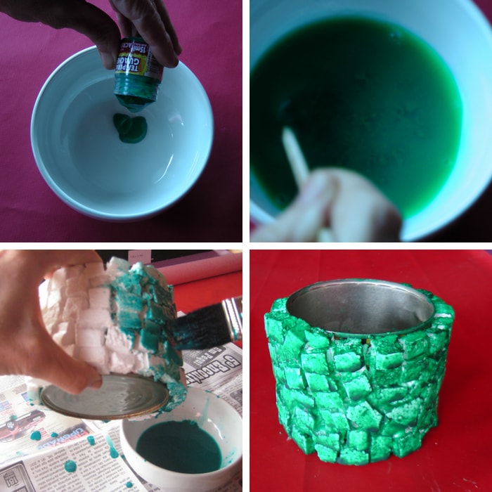 pintar mosaico de isopor