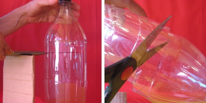 medir e cortar garrafa pet