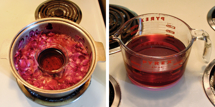 petas de rosas dentro panela com agua