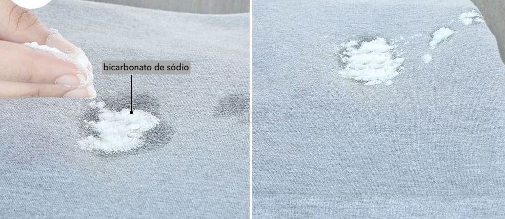 mancha de óleo com bicarbonato de sódio
